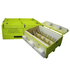 Caisse en bois avec palette intégrée conforme NIMP15 pour exportation