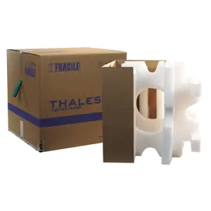 calage en mousse Polyéthylène dans un carton pour produit électronique fragile
