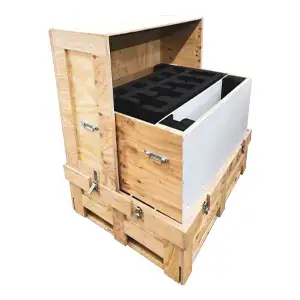 Caisse bois NIMP15 avec calage mousse sur mesure